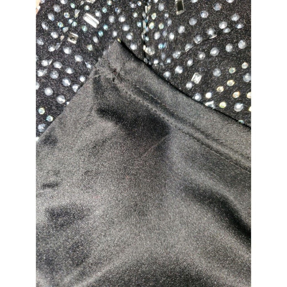 Windsor Black Rhinestone Studded Bodycon Mini Dress Sleeveless Party Clubwear - Picture 4 of 5